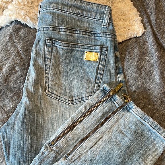 Michael Kors Denim - Michael Kors size 8 light wash denim with gold tone hardware and ankle zippers